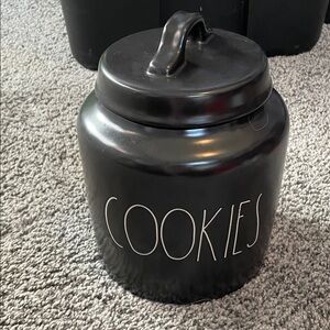 Rae Dunn Black Cookie Jar with Lid
